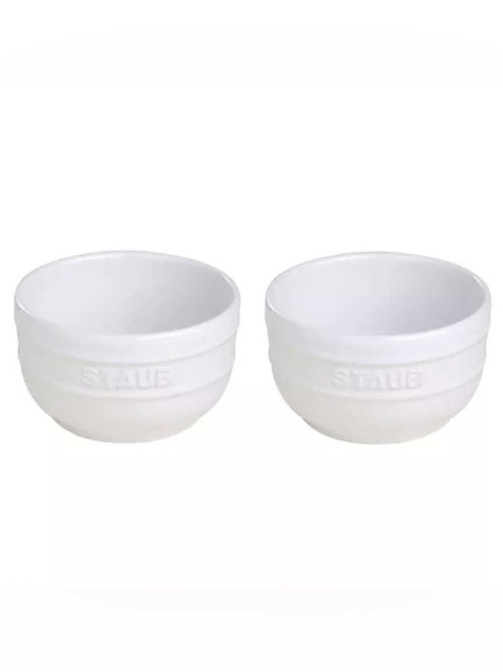 NEW Staub White Ceramic Prep Bowls — Pair